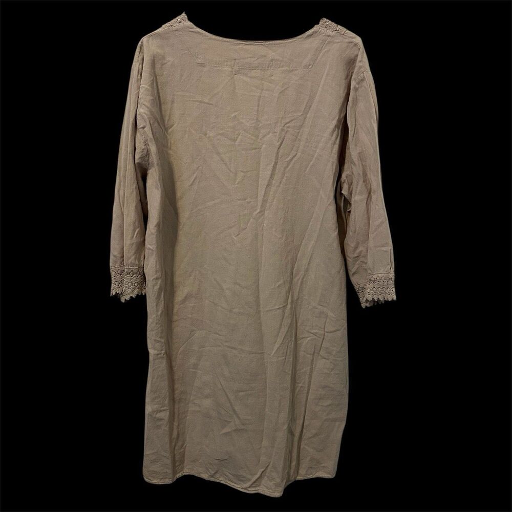 SEASPICE White 100% Peruvian Cotton Large Crochet Lace Tunic Beach Swim Coverup - Picture 2 of 11